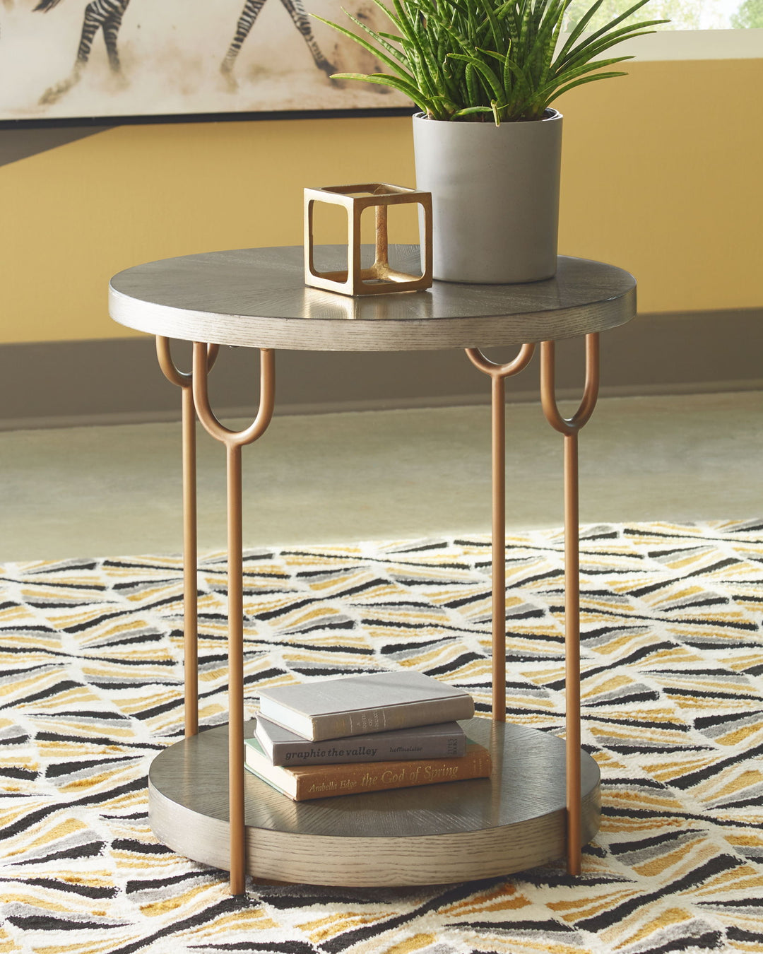 Ranoka - Round End Table - Platinum