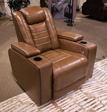 Gruaro - Power Recliner With Adjustable Headrest - Amber - Roberts Furniture & Mattress (Yorktown, VA)
