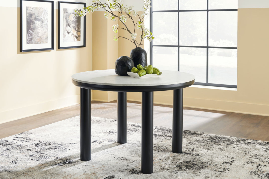 Xandrum - Round Dining Room Table - Black