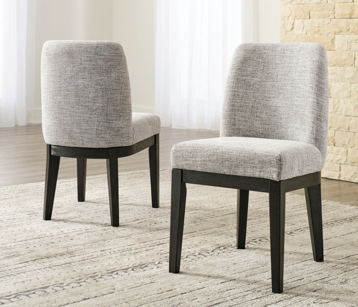 Burkhaus - Dining UPH Side Chair (Set of 2) - Beige / Dark Brown