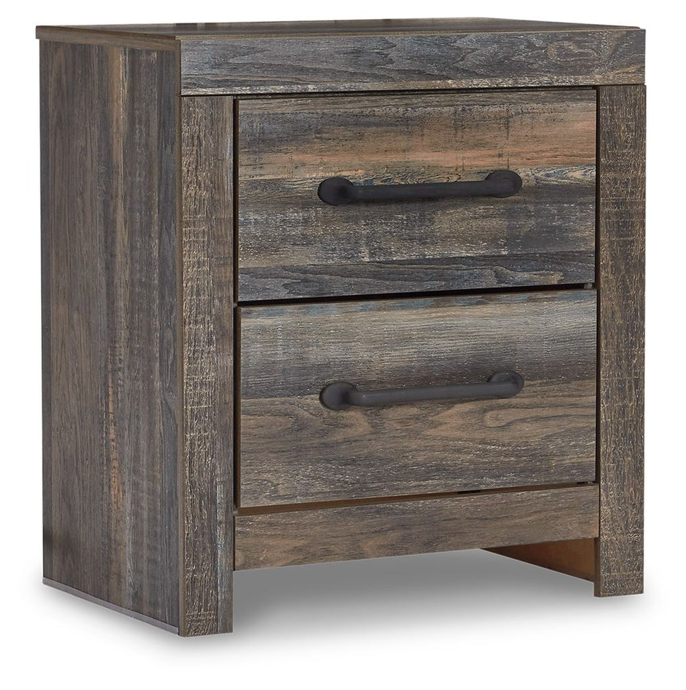 Drystan - Two Drawer Night Stand - Brown / Beige - Roberts Furniture & Mattress (Yorktown, VA)