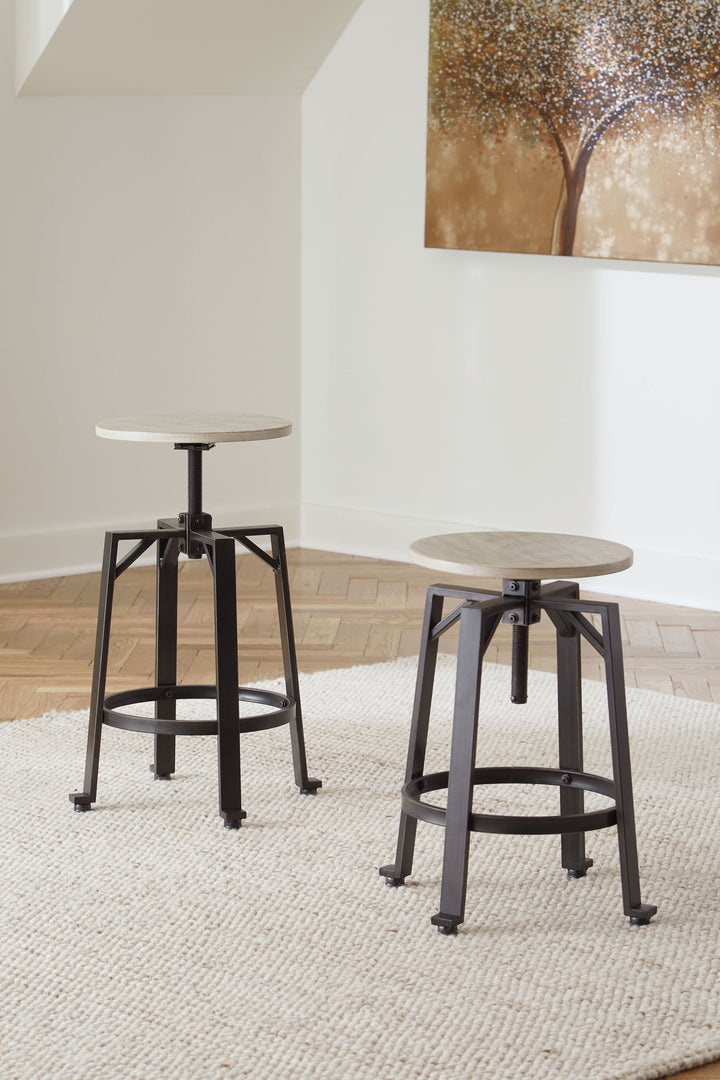 Karisslyn - Swivel Stool (Set of 2) - Whitewash / Black