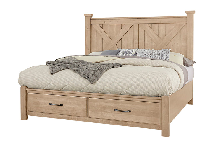 Cool Rustic - X Bed With Storage Footboard
