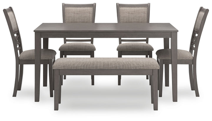 Wrenning - Dining Room Table Set (Set of 6) - Gray