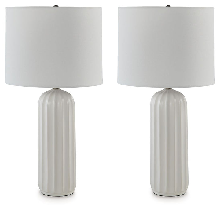 Clarkland - Ceramic Table Lamp (Set of 2) - White
