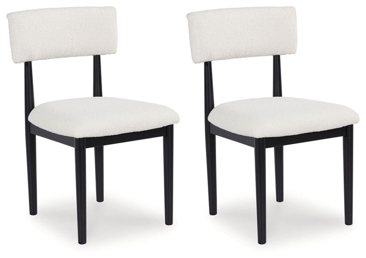 Xandrum - Dining Upholstered Side Chair (Set of 2) - White / Black