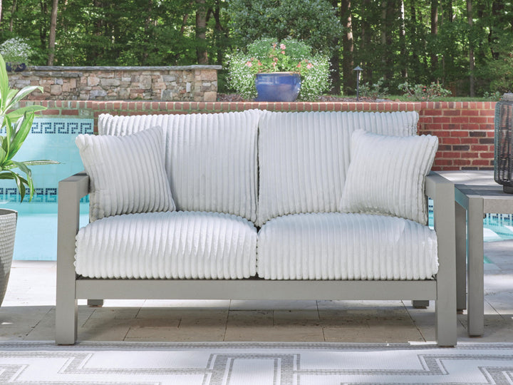 Hurley Park - Loveseat With Cushion - Gray - Roberts Furniture & Mattress (Yorktown, VA)