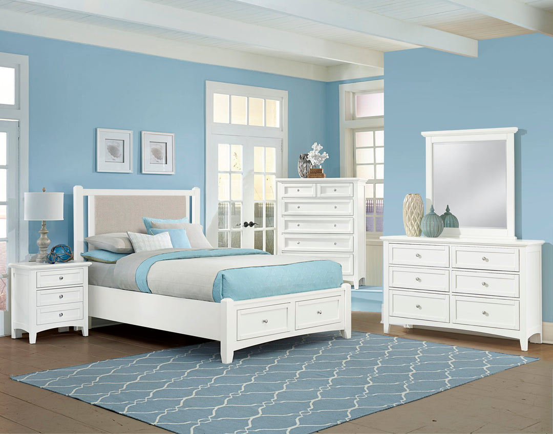 Bonanza - Pebble Gray Upholstered Bed With Storage Footboard - Roberts Furniture & Mattress (Yorktown, VA)
