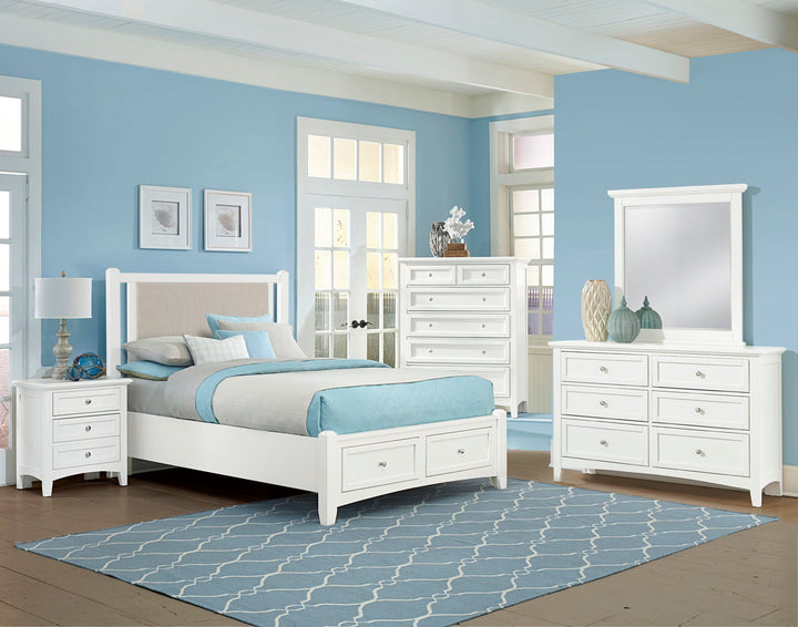 Bonanza - Pebble Gray Upholstered Bed With Storage Footboard - Roberts Furniture & Mattress (Yorktown, VA)