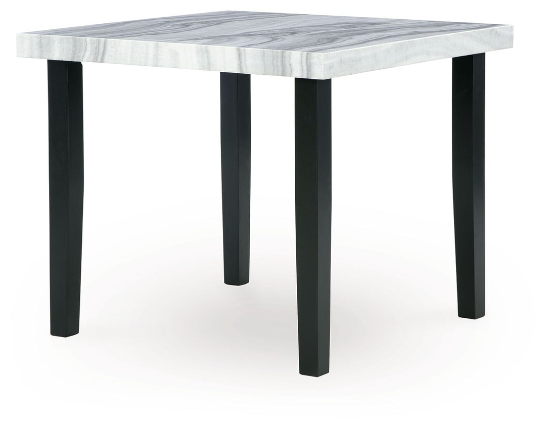 Mervannie - Square Dining Room Counter Table - Gray / Black - Roberts Furniture & Mattress (Yorktown, VA)