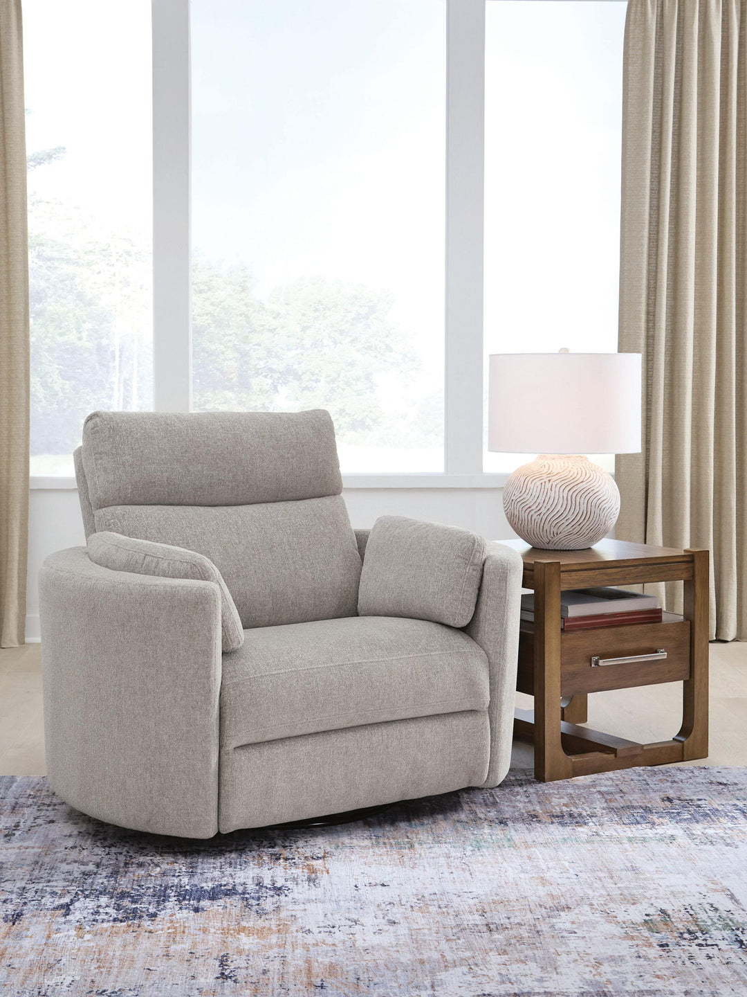 ModMax Luxe - Swivel Glider Power Recliner - Flint - Roberts Furniture & Mattress (Yorktown, VA)