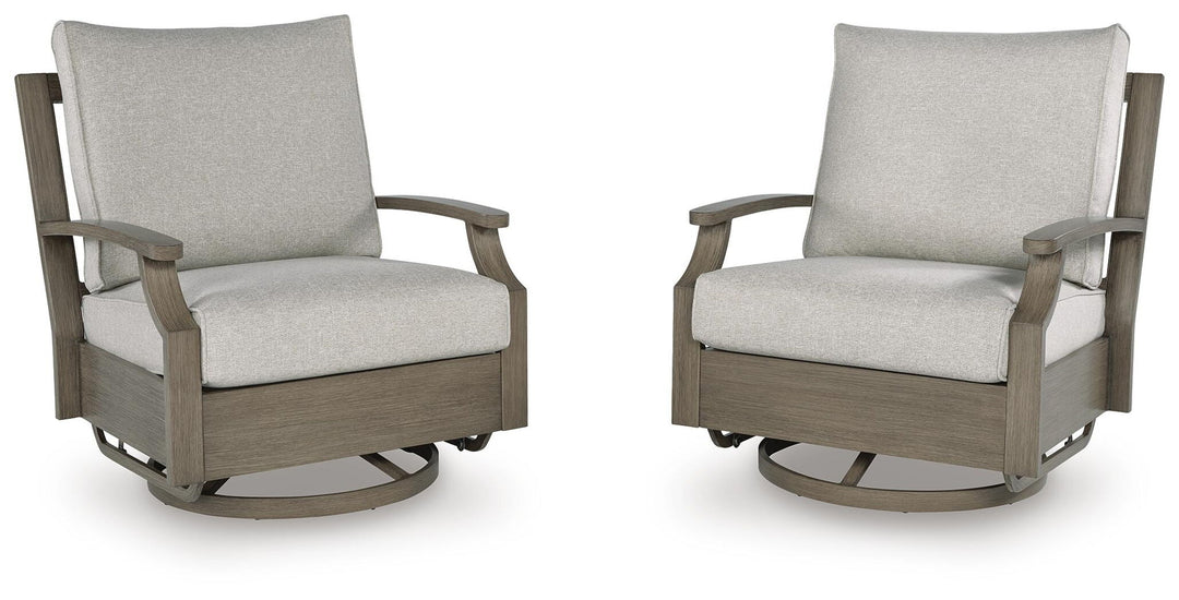 Rainier Ranch - Swivel Glider Chair With Cushion - Brown / Beige - Roberts Furniture & Mattress (Yorktown, VA)