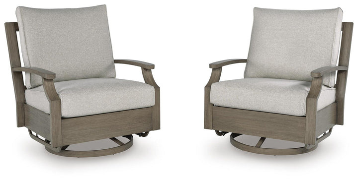 Rainier Ranch - Swivel Glider Chair With Cushion - Brown / Beige - Roberts Furniture & Mattress (Yorktown, VA)