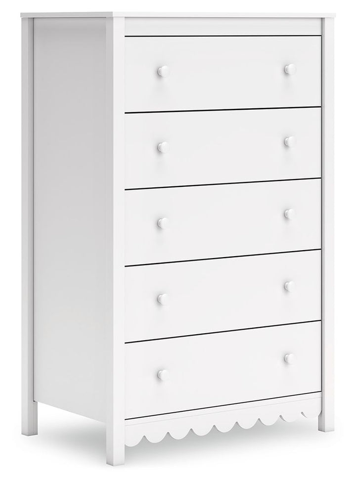 Hallityn - Five Drawer Chest - White