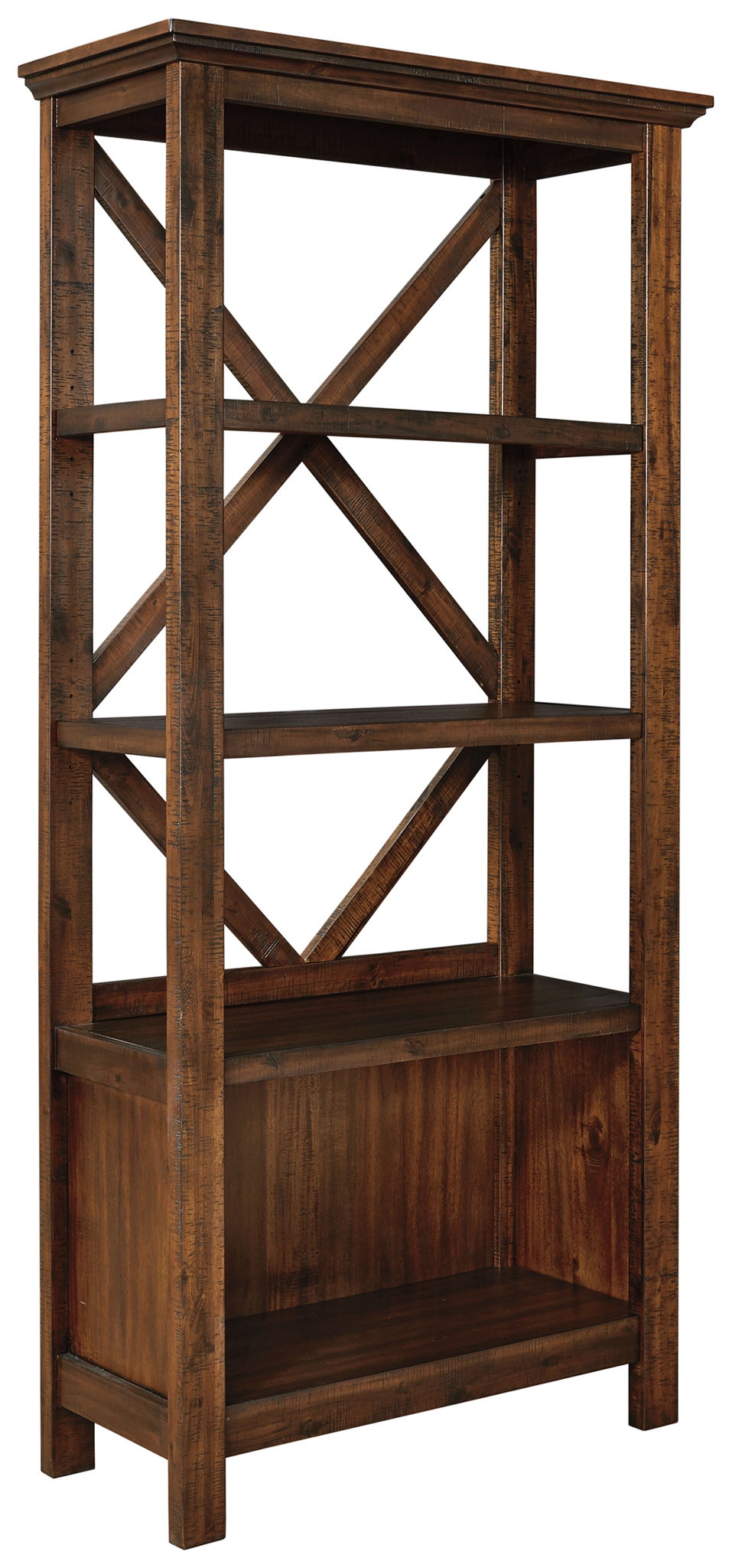 Baldridge - Large Bookcase - Rustic Brown - Roberts Furniture & Mattress (Yorktown, VA)