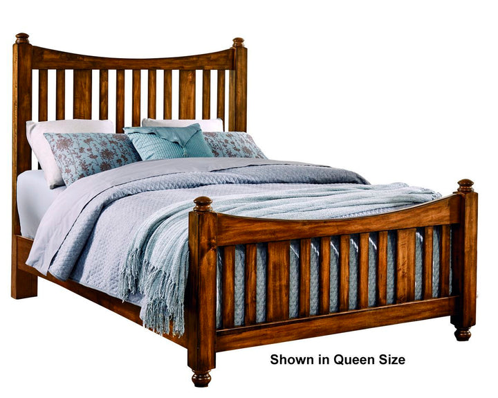 Maple Road - California King Slat Poster Bed With Slat Poster Footboard - Antique Amish