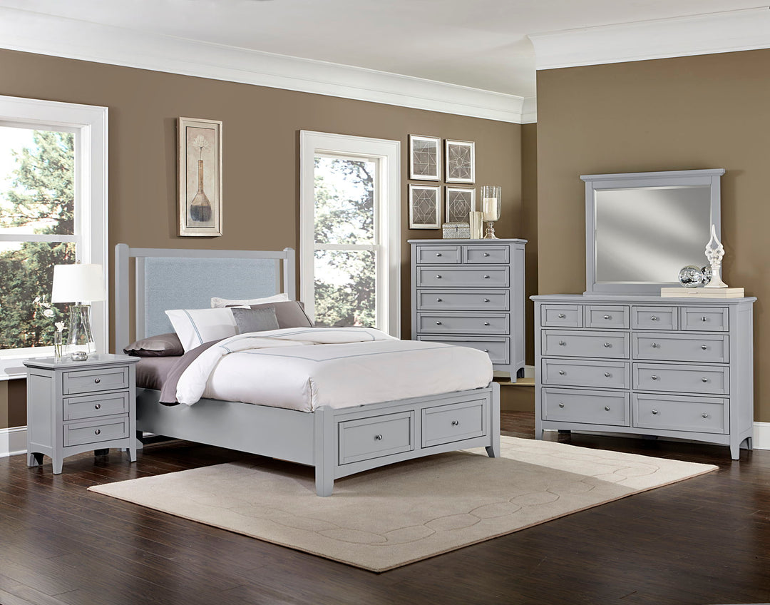 Bonanza - Ocean Blue Linen Upholstered Bed With Storage Footboard - Roberts Furniture & Mattress (Yorktown, VA)