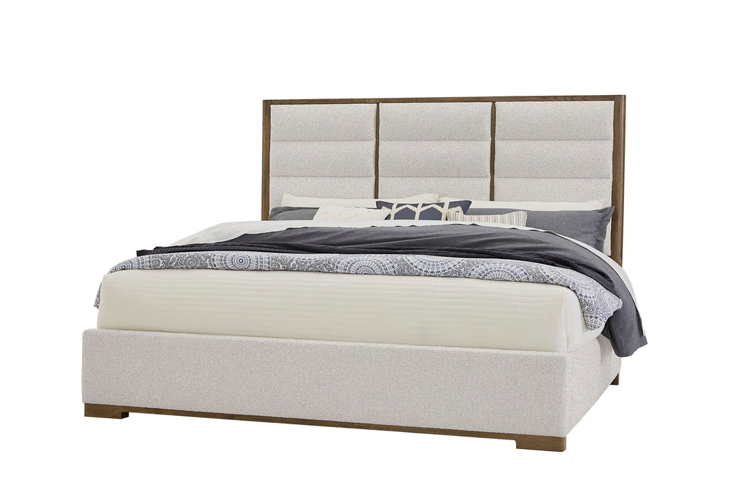 Crafted Oak - Upholstered Bed (Headboard, Footboard With Rails) - Roberts Furniture & Mattress (Yorktown, VA)