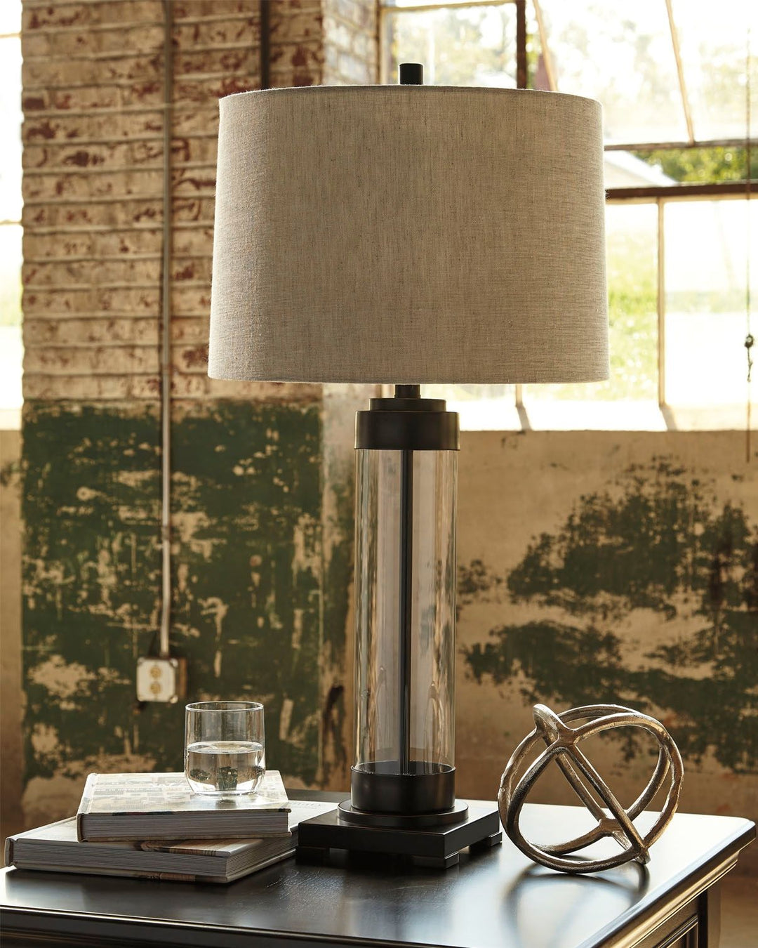 Talar - Glass Table Lamp  - Clear / Bronze Finish
