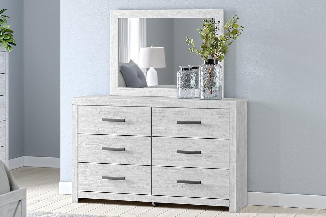 Cayboni - Dresser And Mirror - Whitewash - Roberts Furniture & Mattress (Yorktown, VA)