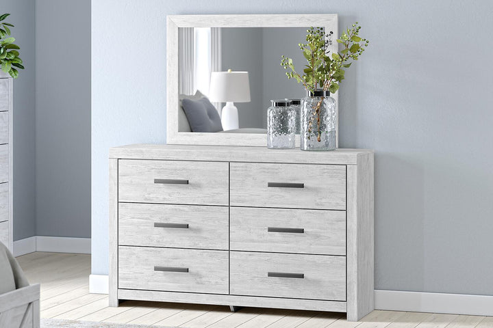 Cayboni - Dresser And Mirror - Whitewash - Roberts Furniture & Mattress (Yorktown, VA)