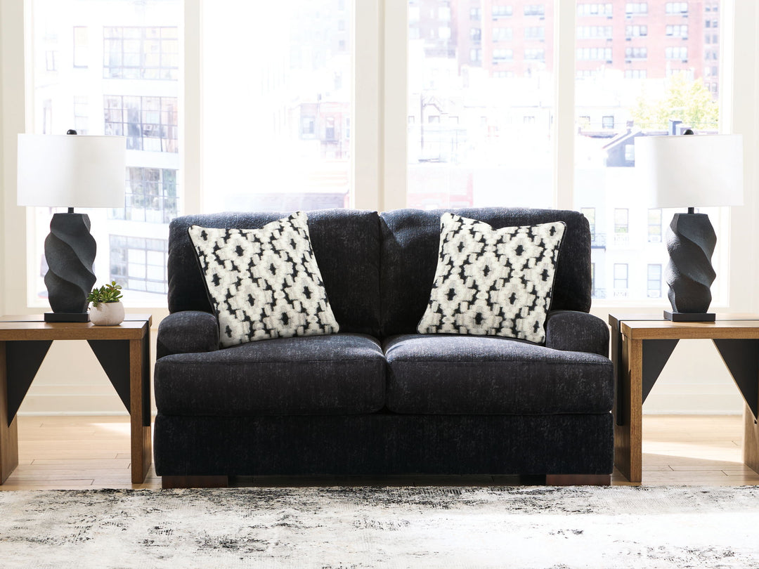 Whitmore Manor - Loveseat - Black Pearl - Roberts Furniture & Mattress (Yorktown, VA)