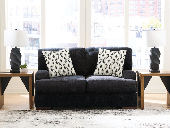 Whitmore Manor - Loveseat - Black Pearl - Roberts Furniture & Mattress (Yorktown, VA)