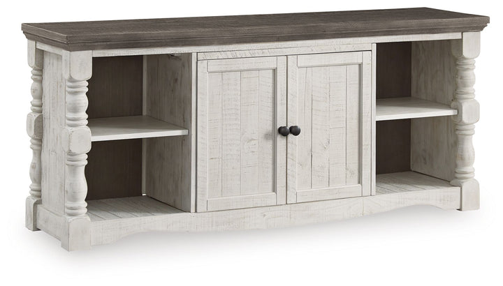 Havalance - Extra Large TV Stand - 2 Doors - Brown / Beige - Roberts Furniture & Mattress (Yorktown, VA)