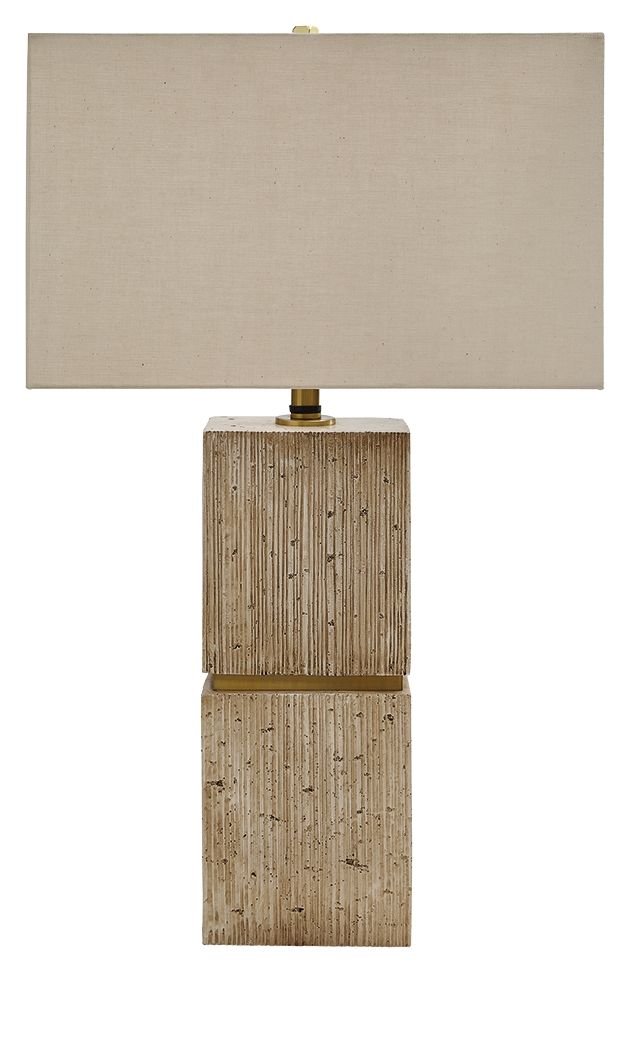 Laddner - Poly Table Lamp - Beige - Roberts Furniture & Mattress (Yorktown, VA)