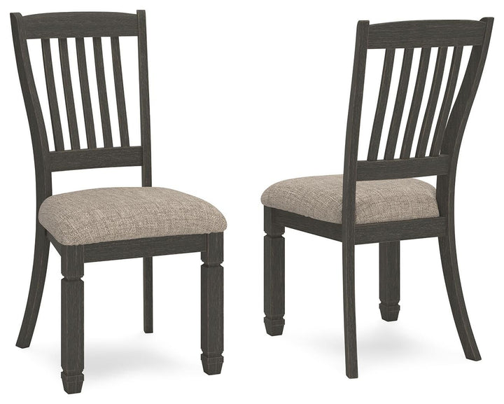 Tyler Creek - Dining UPH Side Chair (Set of 2) - Slatback - Black / Grayish Brown - Roberts Furniture & Mattress (Yorktown, VA)