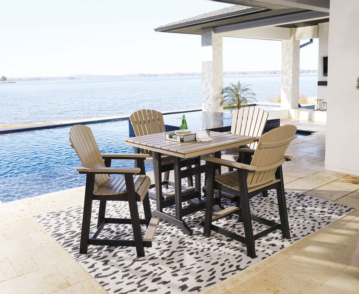 Fairen Trail - 5 Pc. - Counter Dining Set - Black / Driftwood - Roberts Furniture & Mattress (Yorktown, VA)