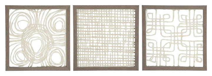 Odella - Wall Decor Set (Set of 3) - Cream / Taupe
