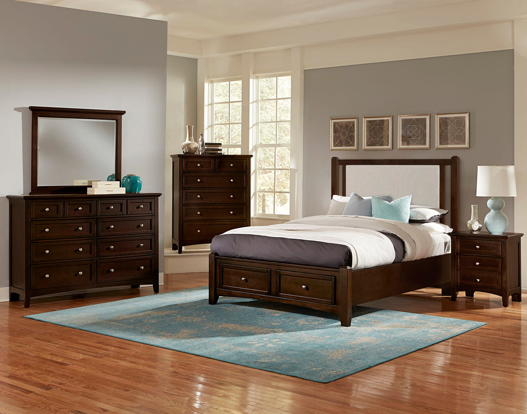 Bonanza - Pebble Gray Upholstered Bed With Storage Footboard - Roberts Furniture & Mattress (Yorktown, VA)
