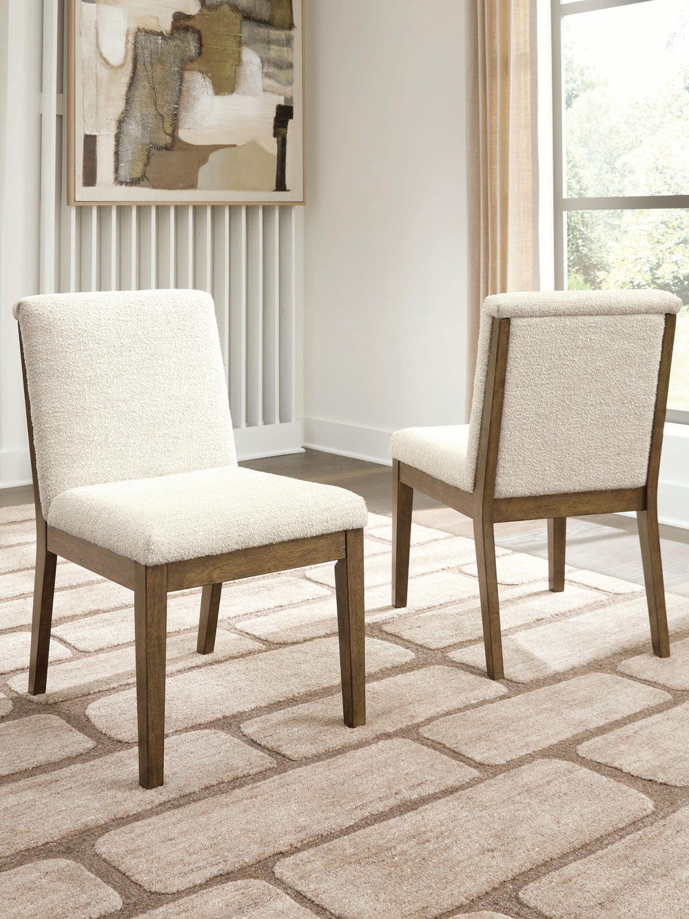 Marxmore - Dining Upholstered Side Chair (Set of 2) - Beige / Brown - Roberts Furniture & Mattress (Yorktown, VA)