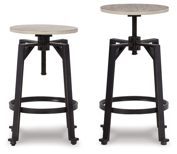 Karisslyn - Swivel Stool (Set of 2) - Whitewash / Black