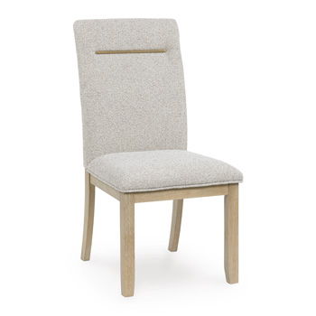 Lasinger - Dining Upholstered Side Chair (Set of 2) - Light Brown - Roberts Furniture & Mattress (Yorktown, VA)