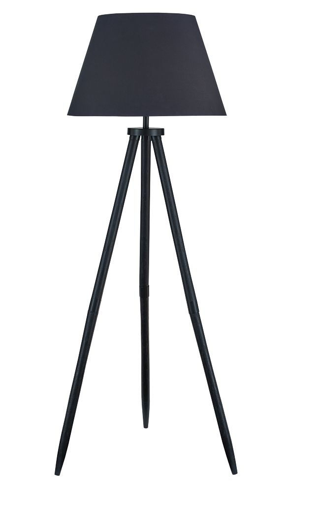Orhan - Wood Floor Lamp - Black - Roberts Furniture & Mattress (Yorktown, VA)