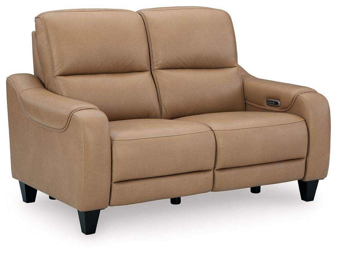 Mosswell - Power Reclining Loveseat With Adj Headrest - Toffee - Roberts Furniture & Mattress (Yorktown, VA)