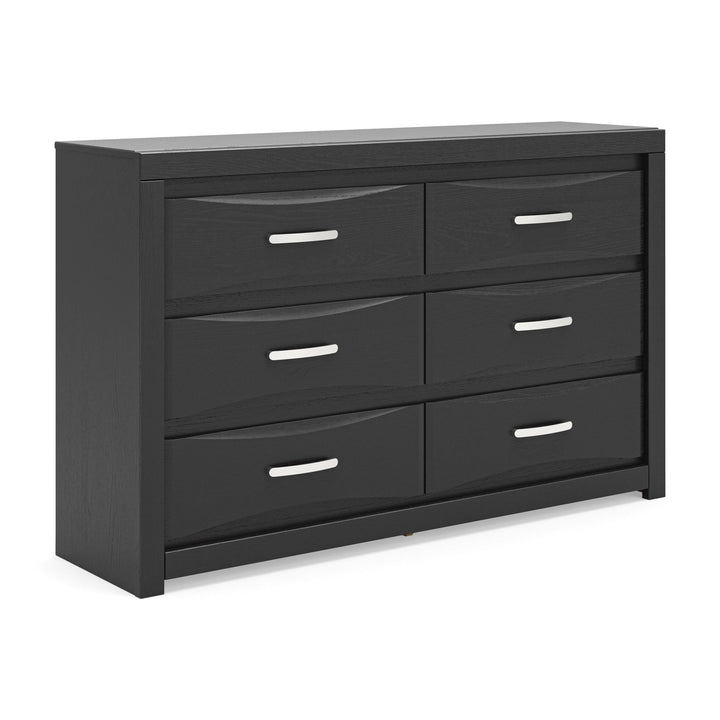 Stabotta - Six Drawer Dresser - Black - Roberts Furniture & Mattress (Yorktown, VA)