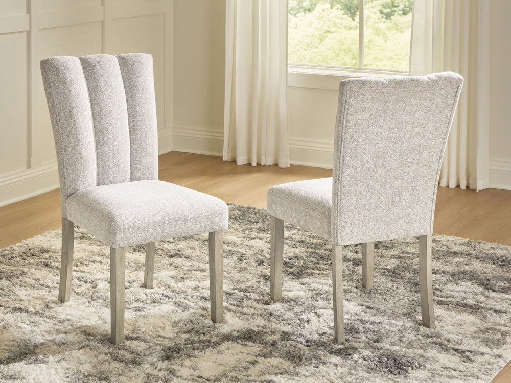Larawyn - Dining Upholstered Side Chair (Set of 2) - Bisque - Roberts Furniture & Mattress (Yorktown, VA)