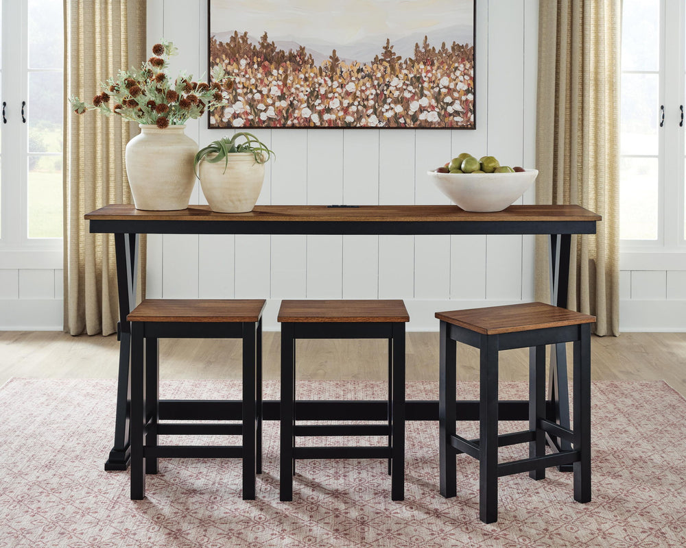 Wildenauer - Rectangular Dining Room Counter Table Set (Set of 4) - Brown / Black - Roberts Furniture & Mattress (Yorktown, VA)
