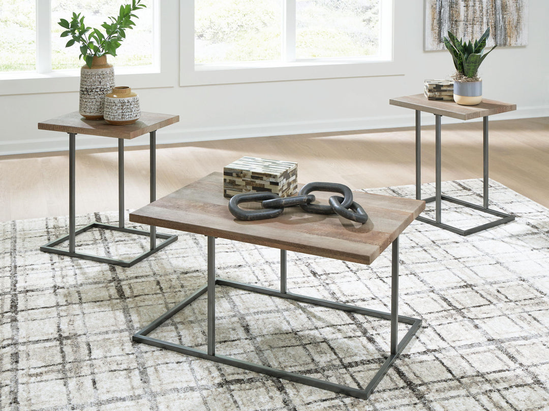 Albreane - Occasional Table Set (Set of 3) - Grayish Brown / Black
