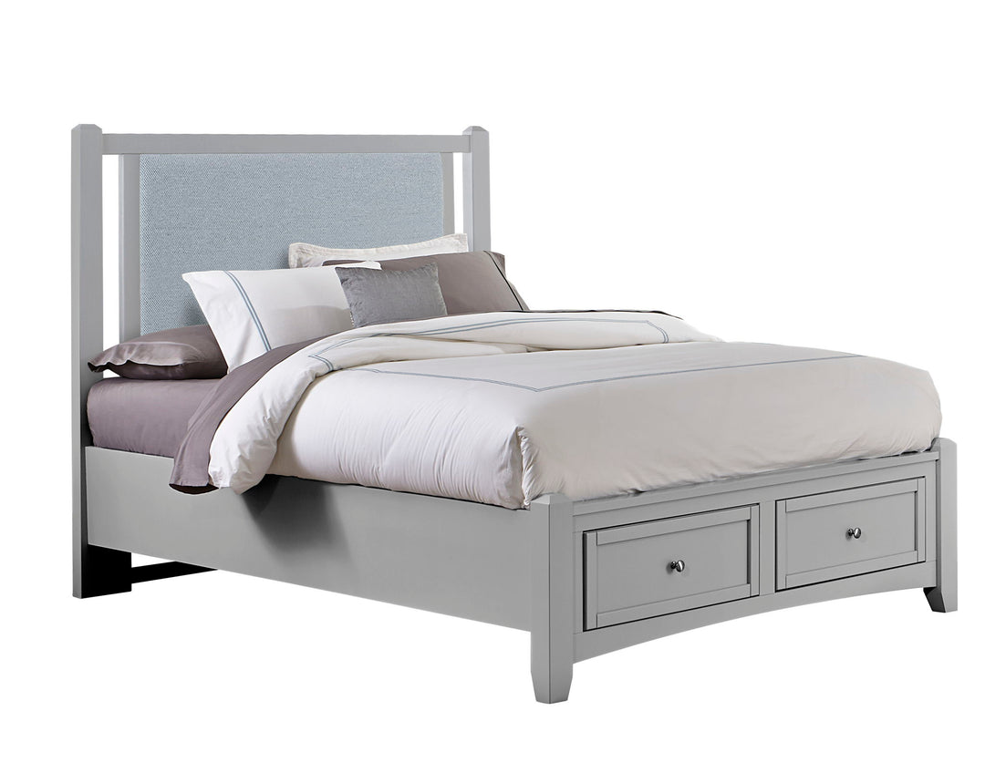 Bonanza - Ocean Blue Linen Upholstered Bed With Storage Footboard - Roberts Furniture & Mattress (Yorktown, VA)