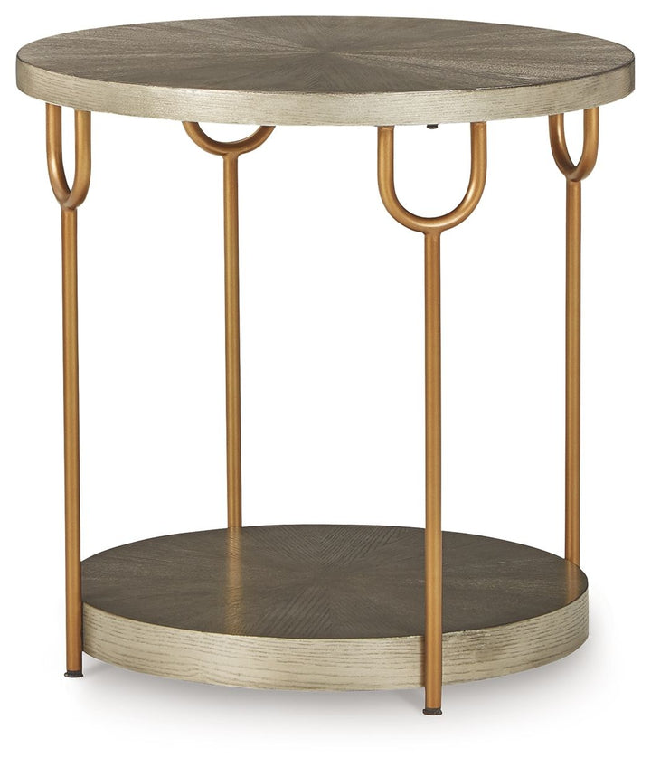 Ranoka - Round End Table - Platinum