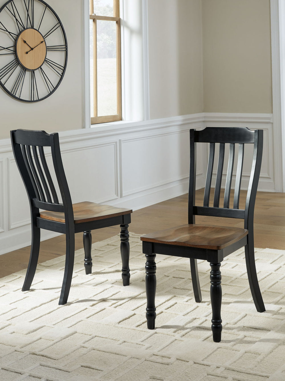 Clorazi - Dining Room Side Chair (Set of 2) - Black / Brown - Roberts Furniture & Mattress (Yorktown, VA)