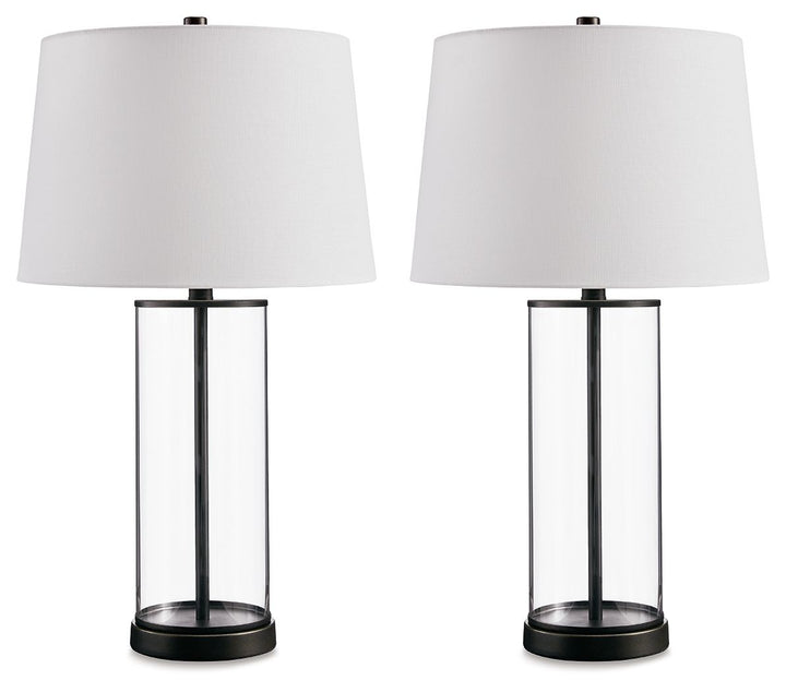 Wilmburgh - Glass Table Lamp (Set of 2) - Clear / Bronze Finish