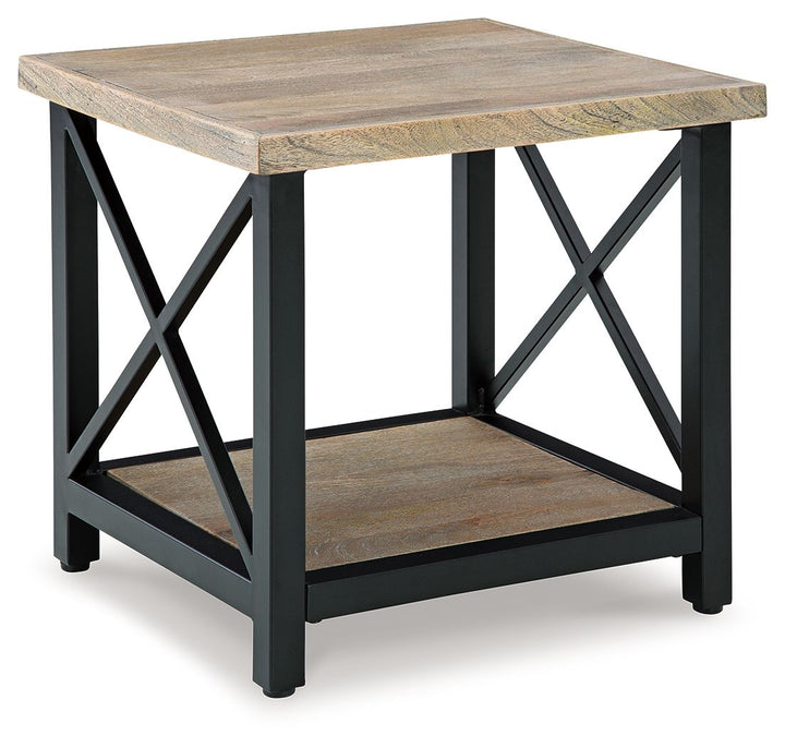 Bristenfort - Rectangular End Table - Brown / Black