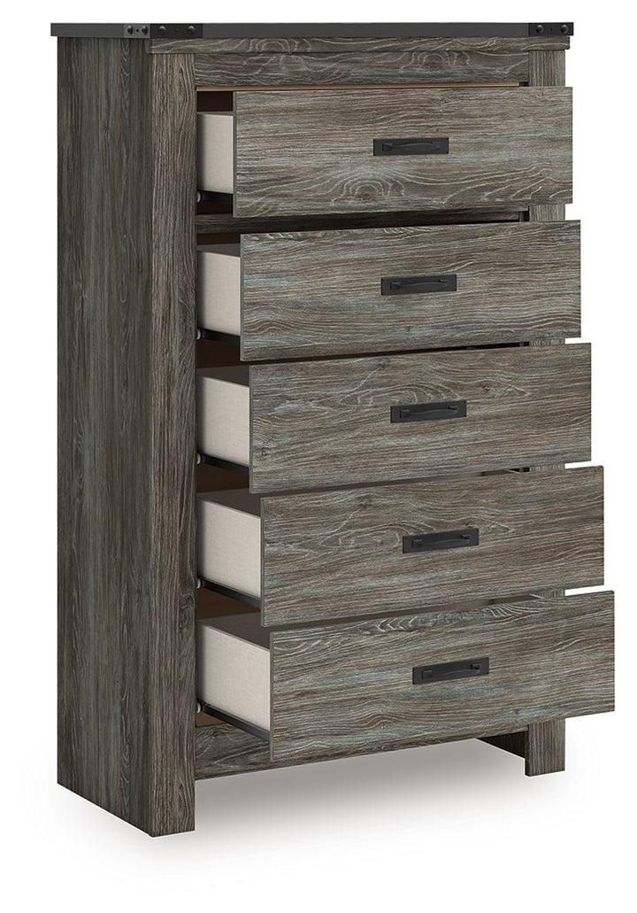 Frandern - Five Drawer Chest - Gray
