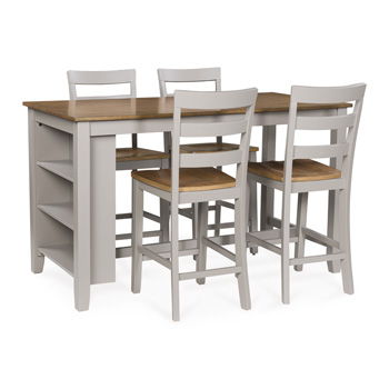 Harperfeld - Dining Room Counter Table Set (Set of 5) - Natural / Gray - Roberts Furniture & Mattress (Yorktown, VA)