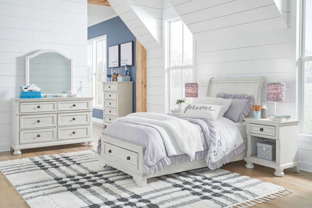 Robbinsdale - Youth Sleigh Storage Bedroom Set - Roberts Furniture & Mattress (Yorktown, VA)